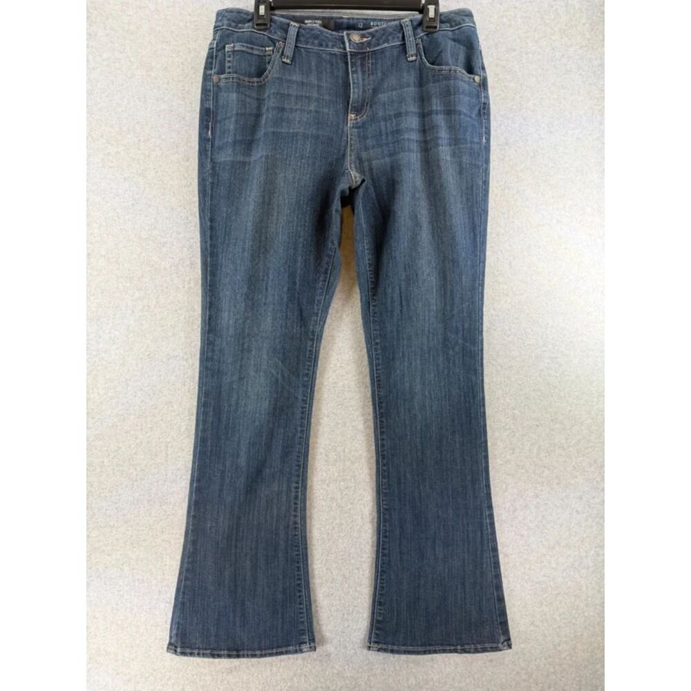 Simply Vera Vera Wang Women’s 12 Bootcut Mid Rise Dark Wash Jeans 3550